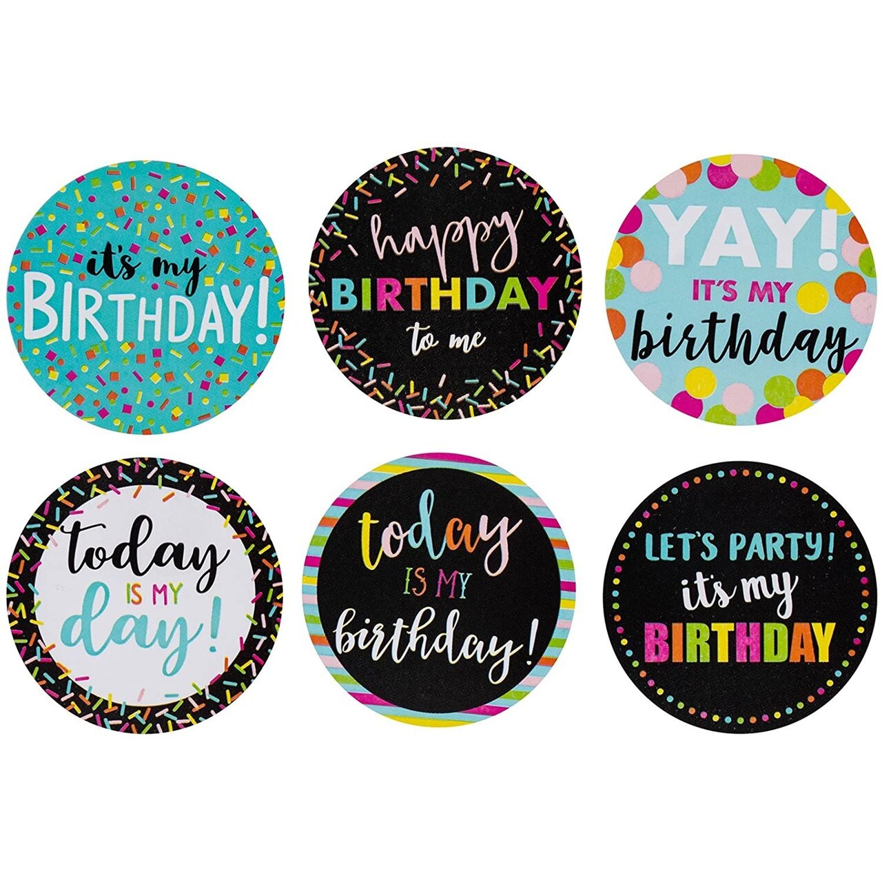 504 Piece Happy Birthday Stickers for Students, Happy Birthday to Me Round  Stickers, Kids Party Decoration, Teachers (2 In, 6 Designs)